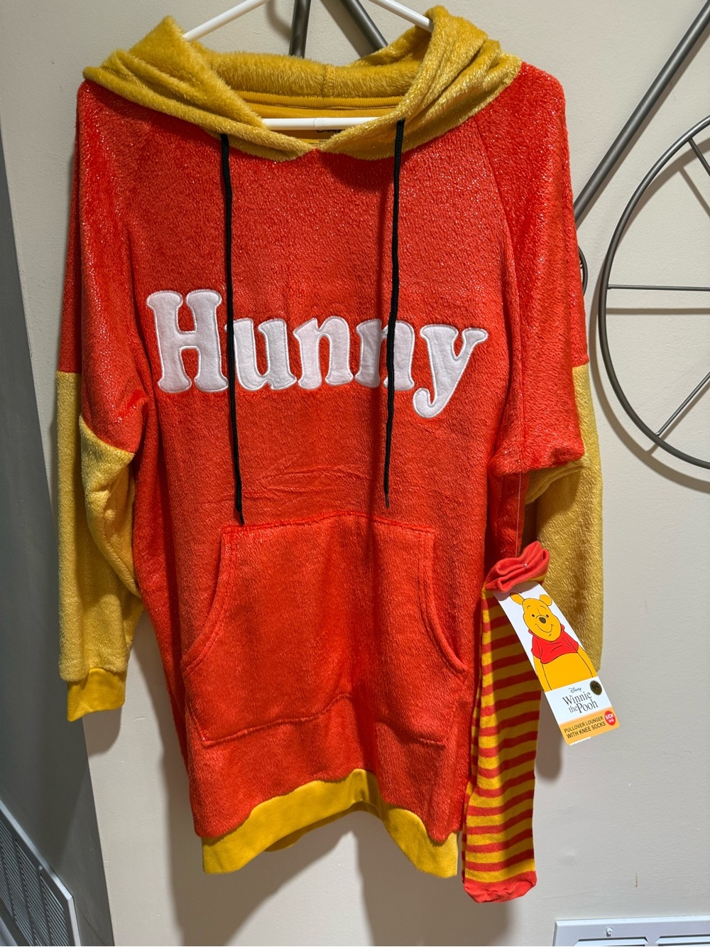 Disney Winnie the Pooh Hunny Plush Pullover Lounger Hoodie Knee Socks NWT Size S